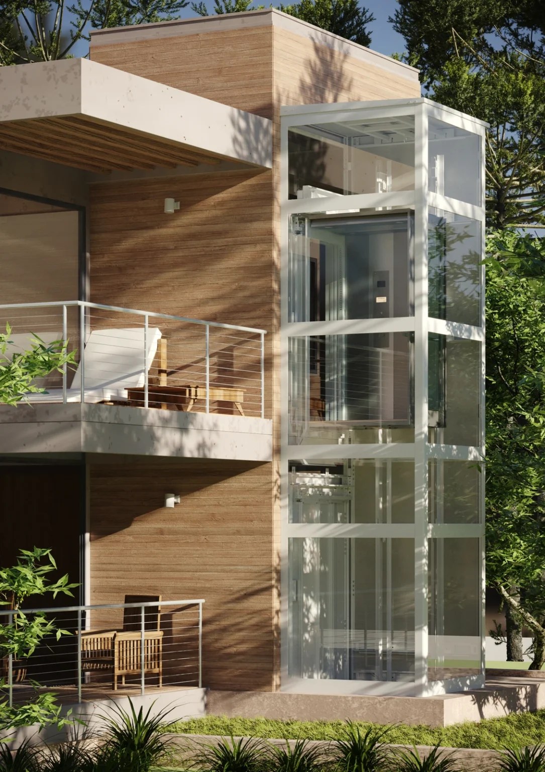 Elevador integrado à arquitetura